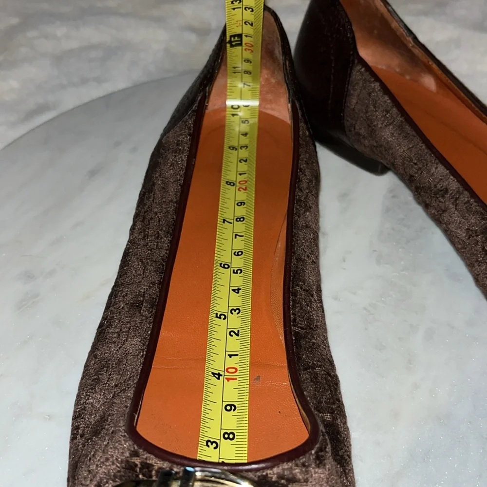 ❤️💚Authentic Gucci leather/Fabric Rich Velvet Gold Horsebit Ballet Flats❤️💚 - Picture 11 of 13